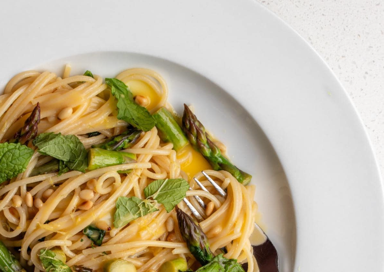 Asparagus Linguine with Lemon and Mint