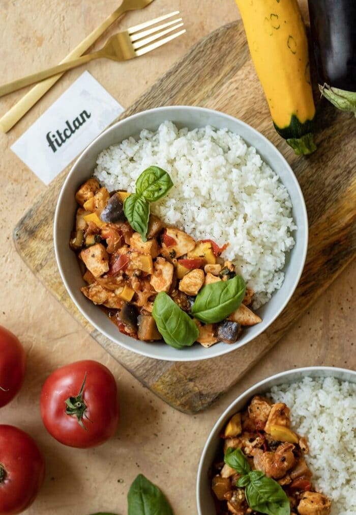 Tomato eggplant chicken