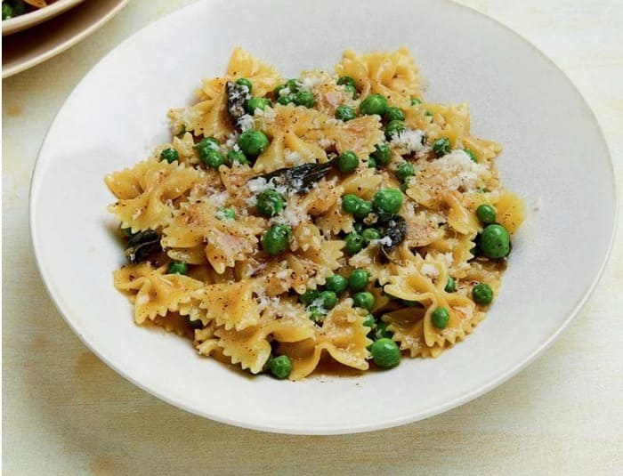 Farfalle with Brown Butter, Peas and Sage