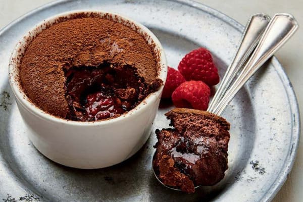 Flourless Chocolate and Raspberry Pots