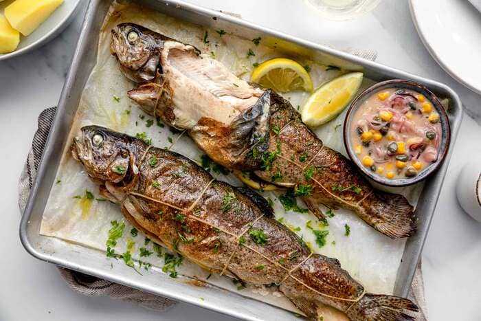 Baked trout